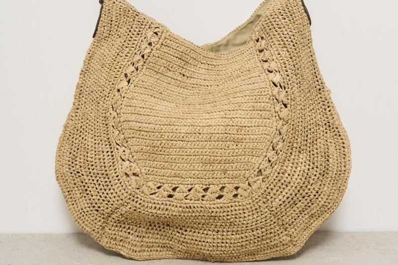 Borsa donna Meva in rafia chiara MEVA TEA IBELIV 