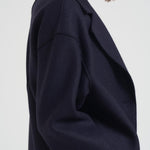 Cappotto donna doppiopetto blu AC1487 MLK358 HARRIS WHARF LONDON 