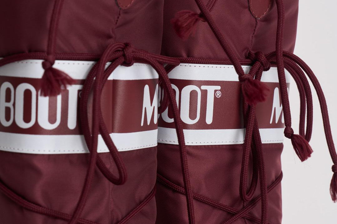 Stivale donna da neve alto in nylon bordeaux 1400440 D013BURGUNDY MOON BOOT 