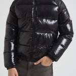 Piumino uomo in nylon lucido nero HUY015 0009 PYRENEX 