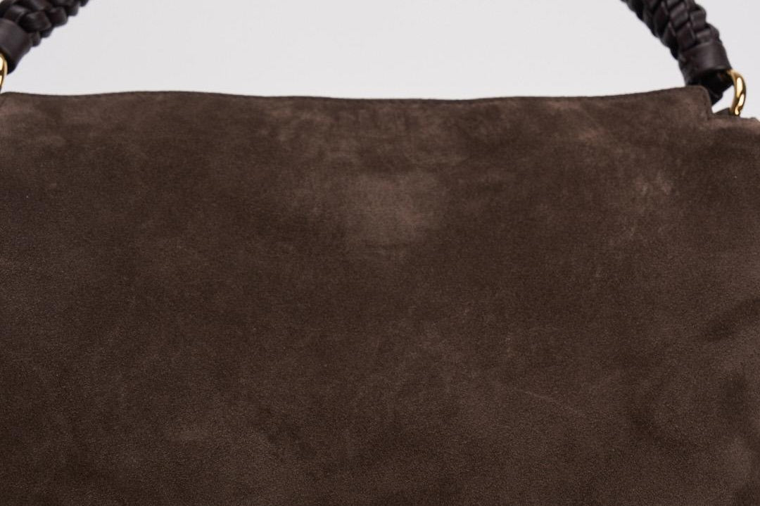 Borsa donna Sveva Peach XL a spalla in suede con tracolla moro B02185PEO TMORO ORCIANI 
