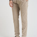 Pantalone uomo con pence in velluto a coste tortora RETRO DV0500XBEIGE BERWICH 