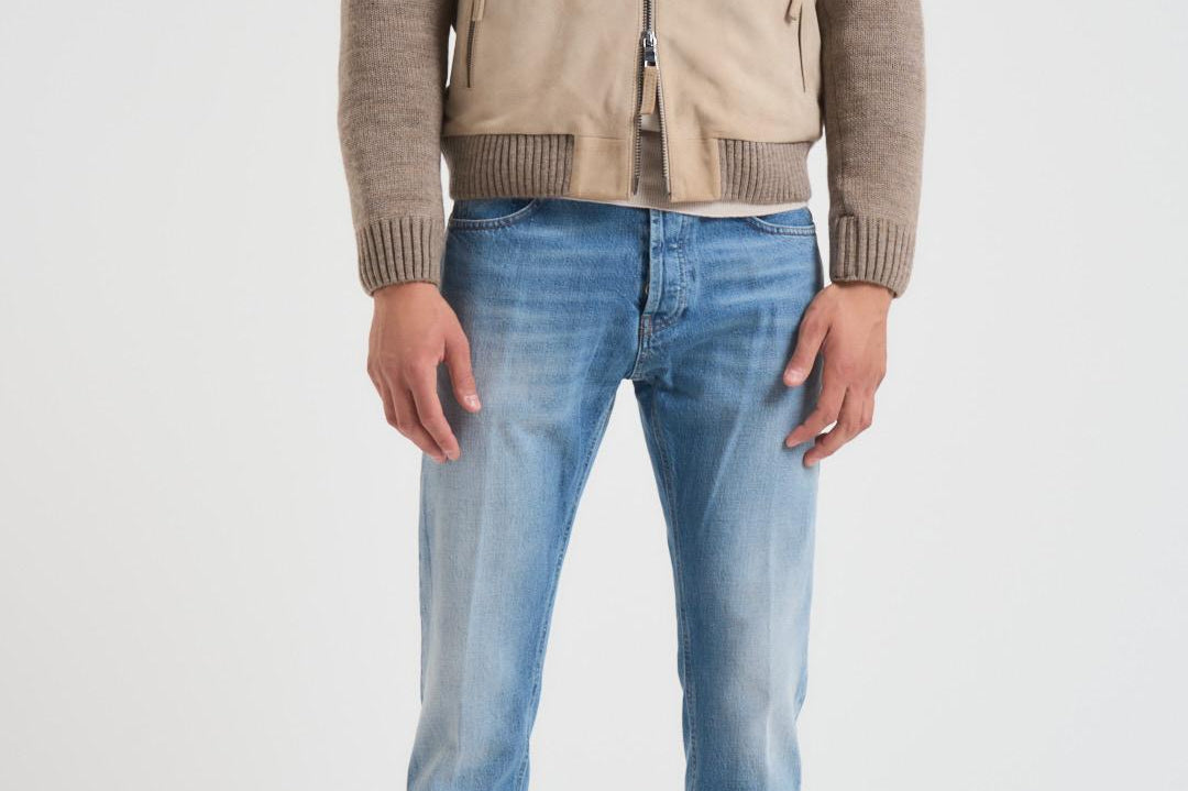 Giubbotto uomo in camoscio e tessuto beige FRANCIS KNIT 505 THE JACK LEATHERS 