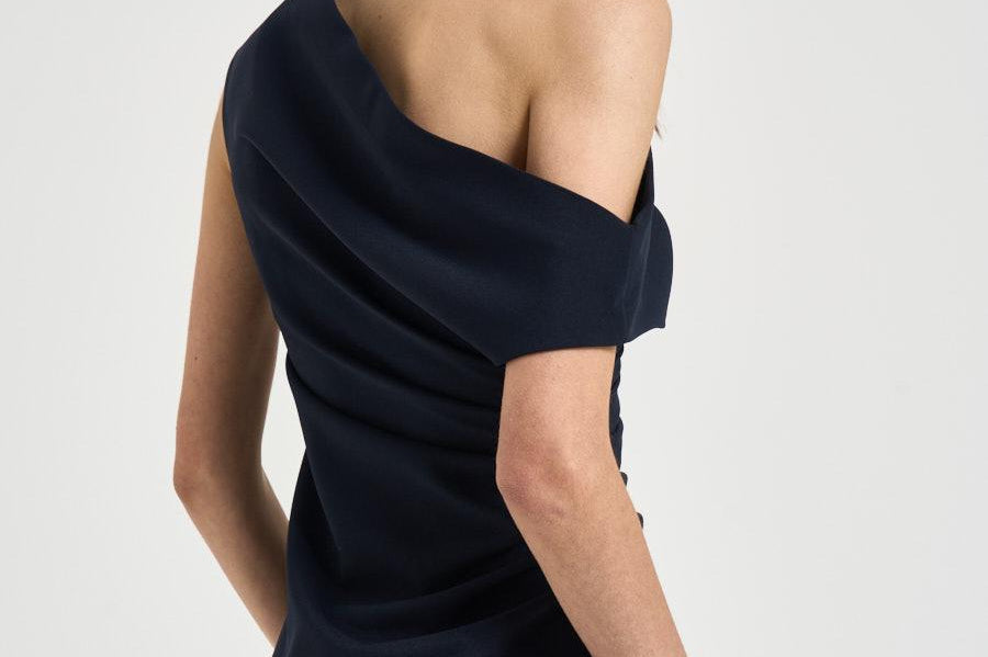 Abito donna midi monospalla blu notte D726148 PINGU012 P.a.r.o.s.h. 
