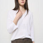 Maglia donna bianca scollo a V JV000015D 1000 HERNO 
