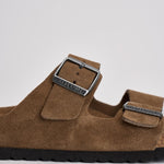 Sandalo uomo Arizona in suede marrone 1030865 DARK TEE BIRKENSTOCK 