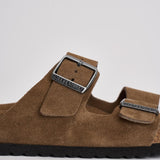 Sandalo uomo Arizona in suede marrone 1030865 DARK TEE BIRKENSTOCK 