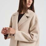 Cappotto donna doppiopetto panna AC1487 MLK120 HARRIS WHARF LONDON 
