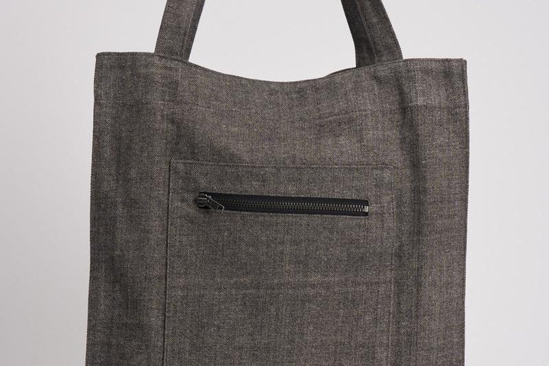 Borsa shopper donna in tessuto grigia U25300006 WASHEDBLACK SAMSØE SAMSØE 
