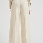 Pantalone donna Lou a palazzo gessato panna 10863 MTL66 ANINE BING 