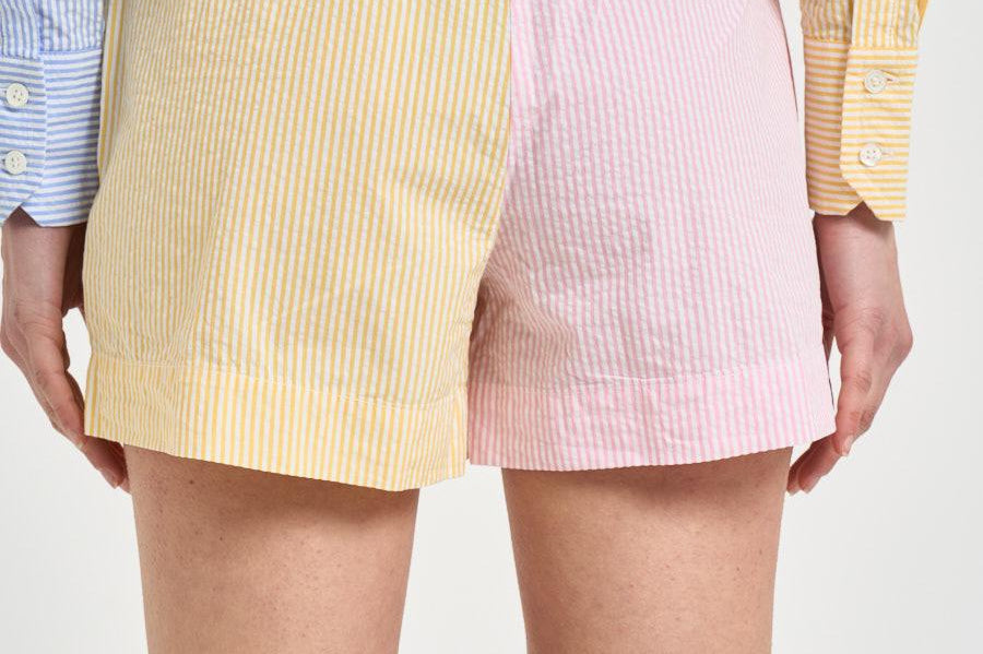 Shorts donna a righe multicolor MEA002 MIX MC2 SAINT BARTH 