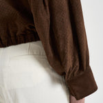 Giacca donna in suede marrone 7957 CACAO ACCADEMIE TESSILI 