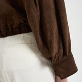 Giacca donna in suede marrone 7957 CACAO ACCADEMIE TESSILI 