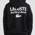Felpa uomo con cappuccio con stampa multipla nera SH5947 031 LACOSTE 