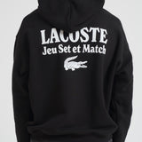 Felpa uomo con cappuccio con stampa multipla nera SH5947 031 LACOSTE 