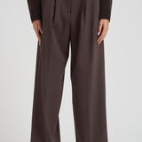 Pantalone sartoriale in lana donna GEM11S37 MORO NINE IN THE MORNING 