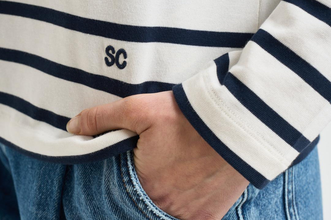 T-shirt donna Carmelita a righe blu Y6SJ08 RG109 SEMICOUTURE 