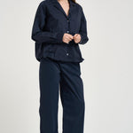 Camicia donna over blu notte L6SK18 N08 LIVIANA CONTI 