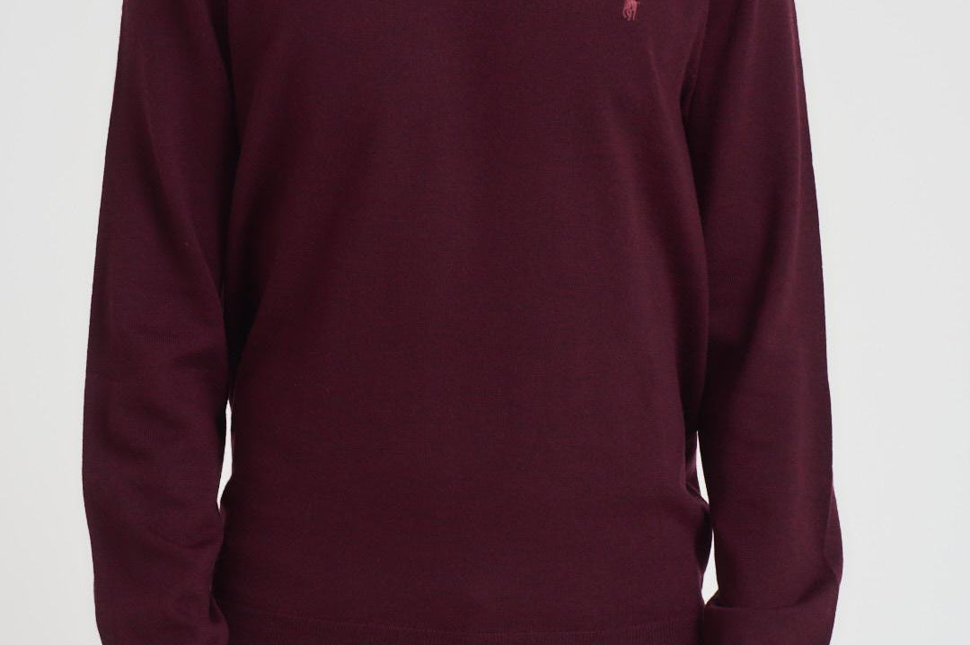 Maglia uomo in lana a girocollo bordeaux 710946143 005 RALPH LAUREN 