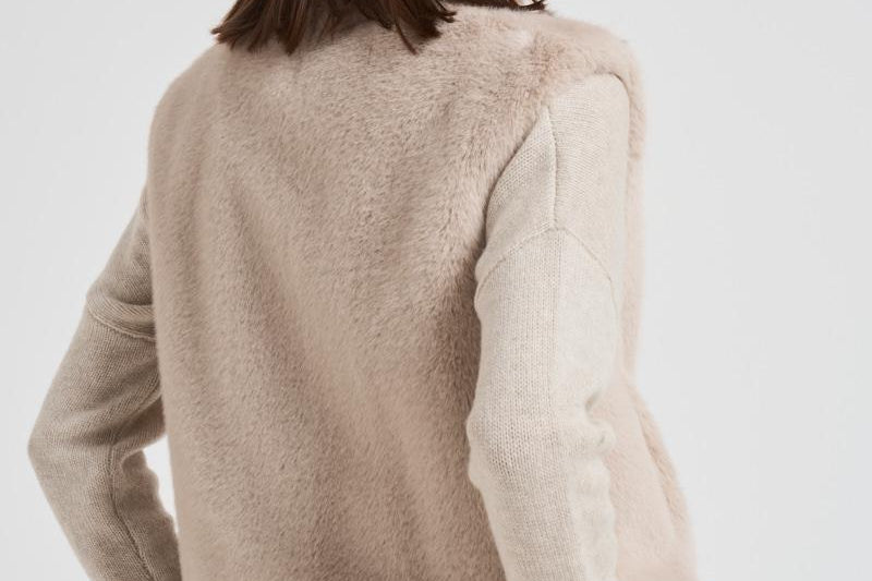 Gilet donna in eco pelliccia beige GC00071DR 1985 HERNO 