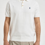 Polo uomo in maglia bianca 710980682 005 RALPH LAUREN 