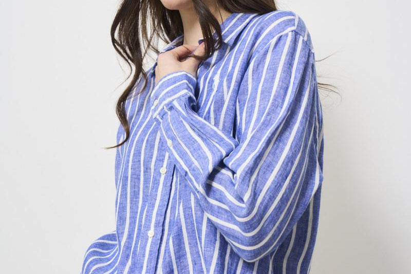 Camicia donna a righe blu 211935130 005 RALPH LAUREN 