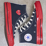 Converse x Comme des Garçons PLAY Chuck 70 High Red Sole K124 BLACK COMME DES GARCON PLAY 