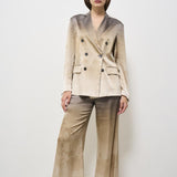 Giacca donna doppiopetto in seta Adastrgum beige 12226 514923 PIERRE-LOUIS MASCIA 