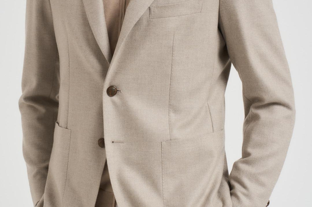 Giacca uomo monopetto in lana beige 1SMC22K C90041A1128 TAGLIATORE 