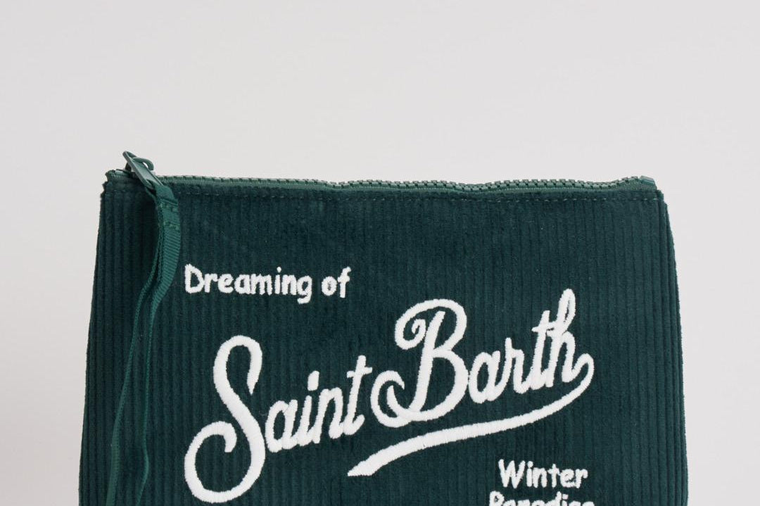 Pochette donna Aline Corduroy in velluto verde ALINE COURD52EMB MC2 SAINT BARTH 