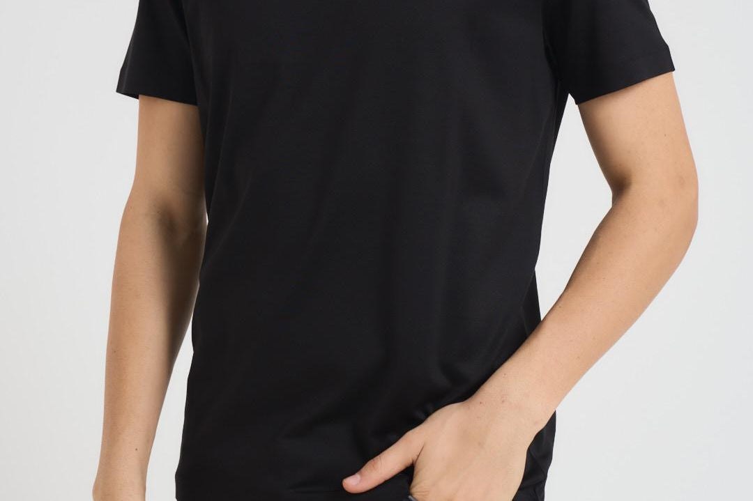 T-shirt uomo nera con logo bianco 8N1TD8 1JVZ0999 EMPORIO ARMANI 