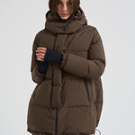 Piumino donna Laminar lungo verde militare PI002047D 7400 HERNO 
