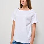 T-shirt donna girocollo bianca F5SW69 A01 LIVIANA CONTI 