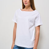 T-shirt donna girocollo bianca F5SW69 A01 LIVIANA CONTI 