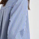 Camicia donna a righe blu e strass D380646 CASHINE883 P.a.r.o.s.h. 