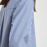 Camicia donna a righe blu e strass D380646 CASHINE883 P.a.r.o.s.h. 