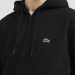 Felpa uomo con cappuccio in pile nera SH9626 031 LACOSTE 