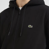 Felpa uomo con cappuccio in pile nera SH9626 031 LACOSTE 