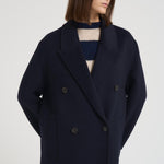 Cappotto donna doppiopetto blu notte JULIE NAVY BLUE ACCADEMIE TESSILI 