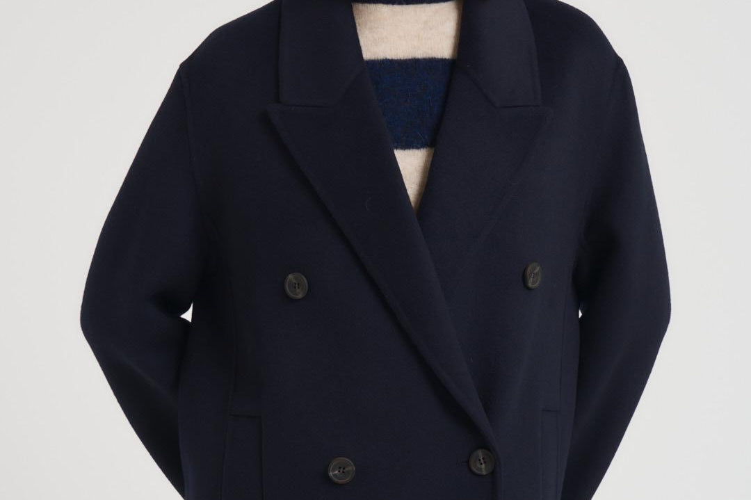 Cappotto donna doppiopetto blu notte JULIE NAVY BLUE ACCADEMIE TESSILI 