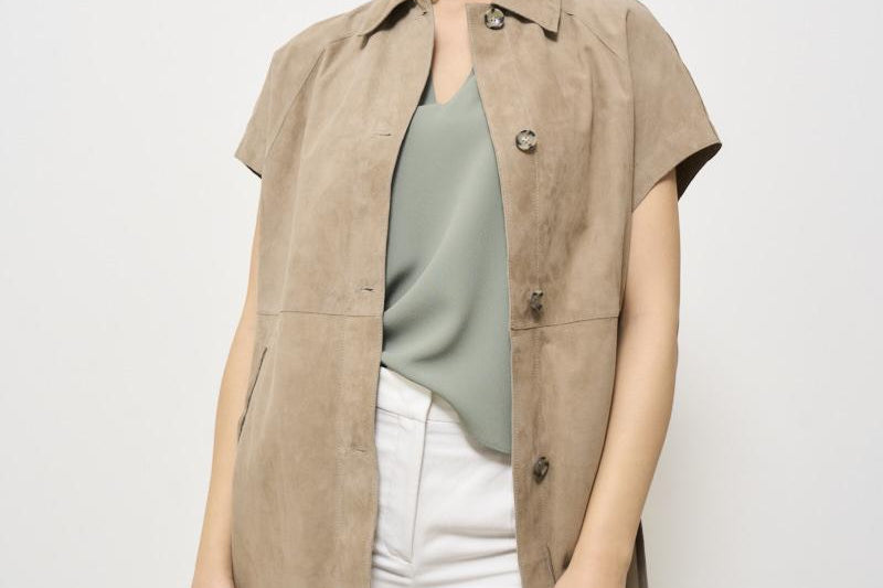 Trench gilet donna suede beige NUITCHAIN SUEDE11 THE JACK LEATHERS 