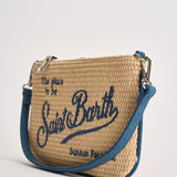 Pochette donna Parisienne Mini beige e blu PARISIENNEMINISTRAW 02778L MC2 SAINT BARTH 