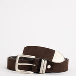 Cintura uomo in suede marrone VZ18 MORO ACCADEMIE TESSILI 
