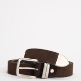 Cintura uomo in suede marrone VZ18 MORO ACCADEMIE TESSILI 