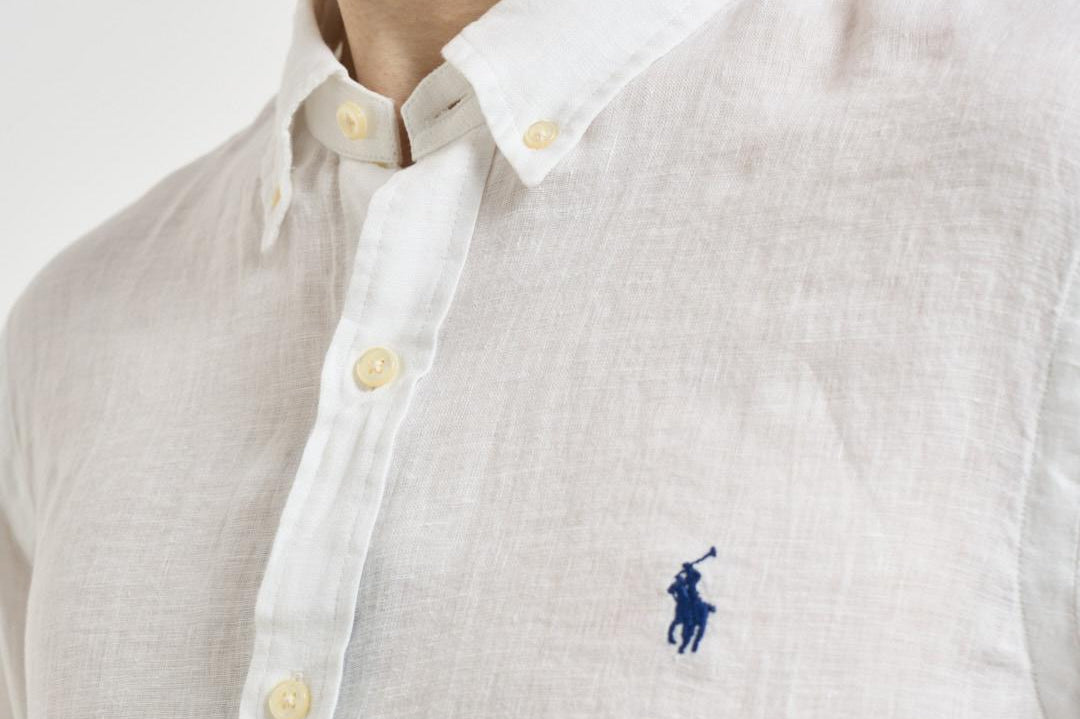 Camicia uomo in lino bianca 710968915 505 RALPH LAUREN 
