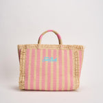 Borsa donna Colette in paglia a righe rosa COLETTESTRAWN 00407L MC2 SAINT BARTH 