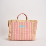 Borsa donna Colette in paglia a righe rosa COLETTESTRAWN 00407L MC2 SAINT BARTH 
