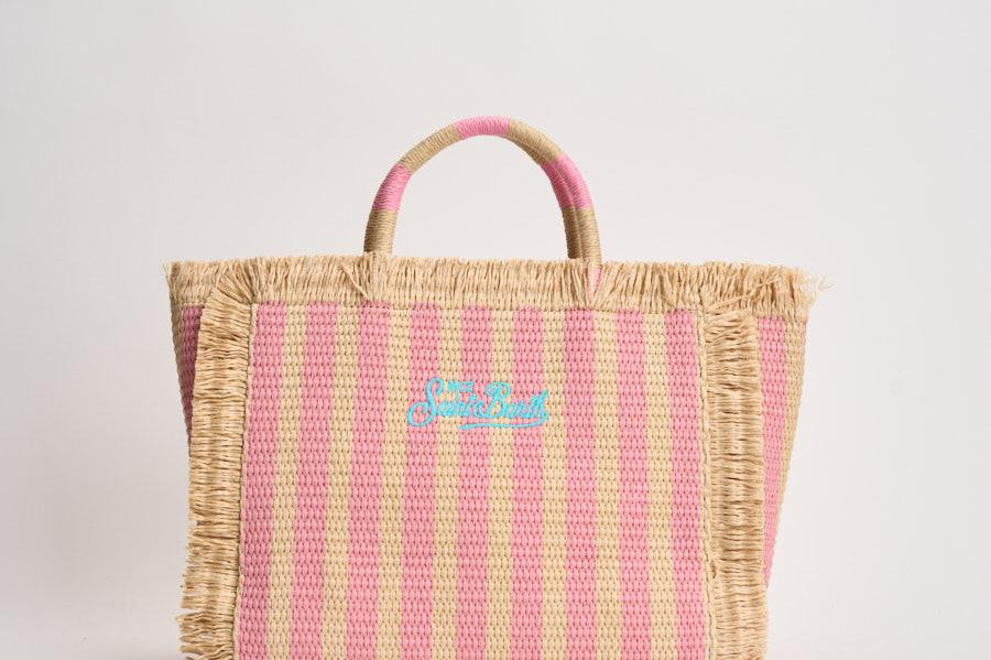 Borsa donna Colette in paglia a righe rosa COLETTESTRAWN 00407L MC2 SAINT BARTH 