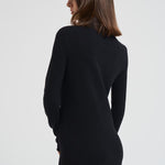 Abito donna lungo con collo alto nero 2025346 BLACK LISA YANG 