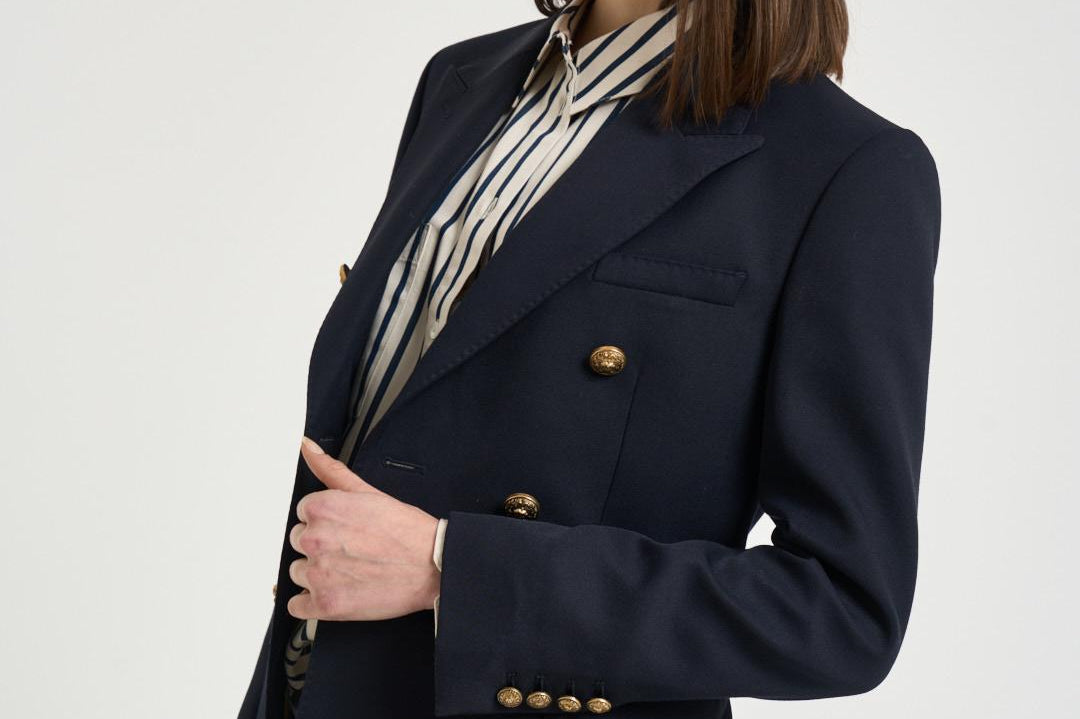 Blazer donna doppiopetto blu notte GWP00829 P00061950486 GOLDEN GOOSE 